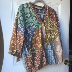 Oversized Sacred Threads Medium True Patchwork Blouse Top